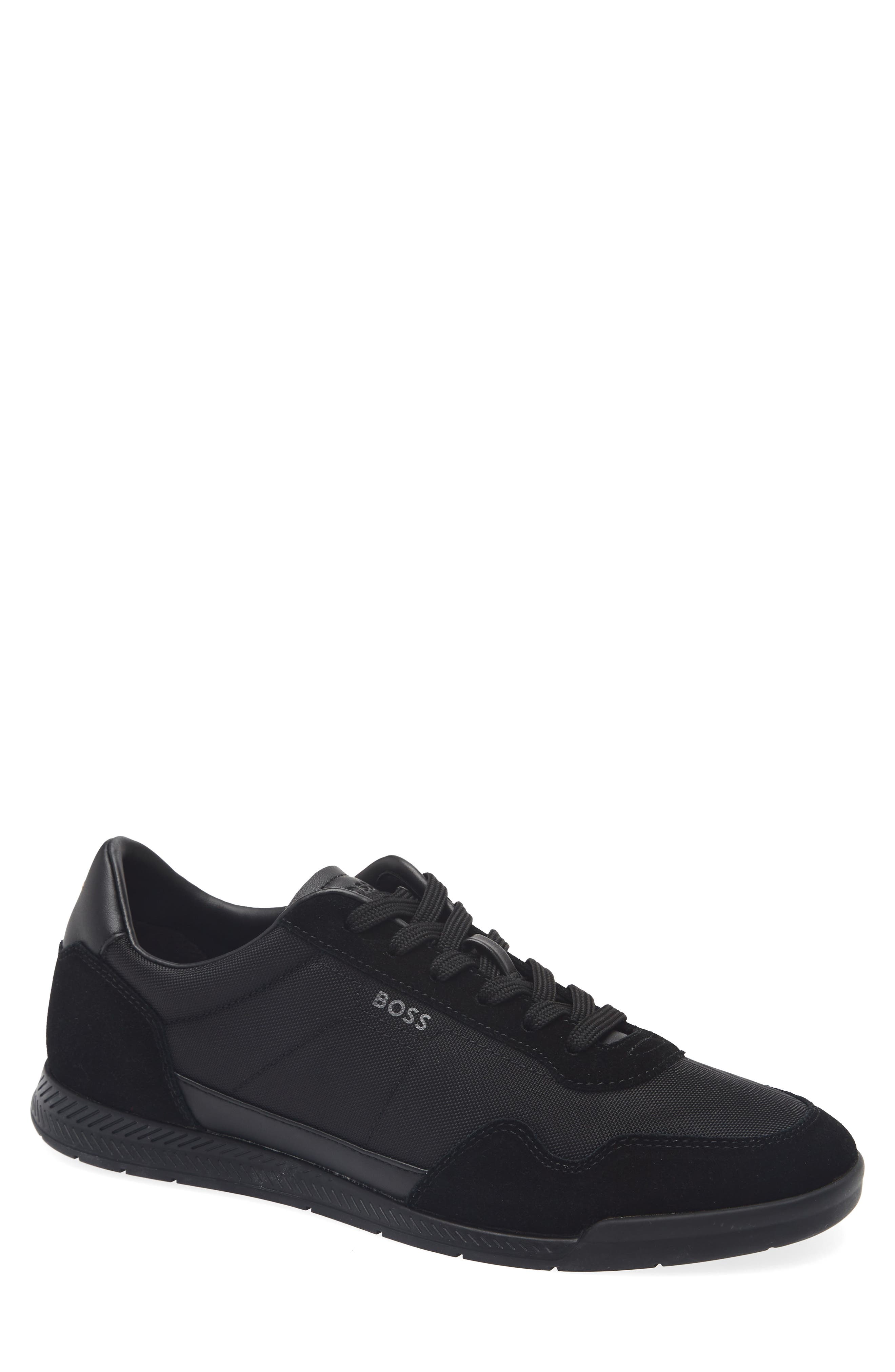 BOSS Titanium Low Top Sneaker, Main, color, Black