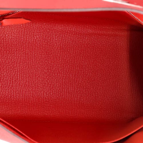 Pre-owned Hermes  Hermes Kelly Handbag Red Epsom With Palladium Hardware 28