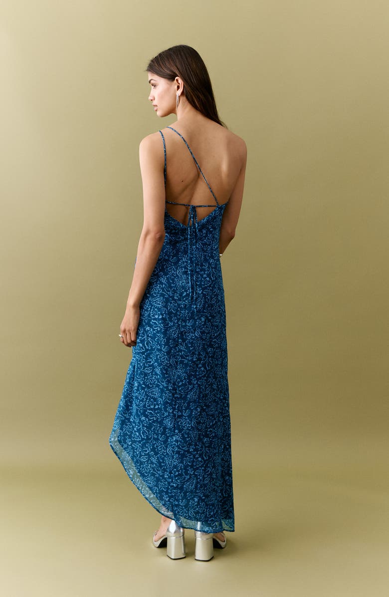 MANGO TEEN Floral Asymmetric Chiffon Dress, Alternate, color, 