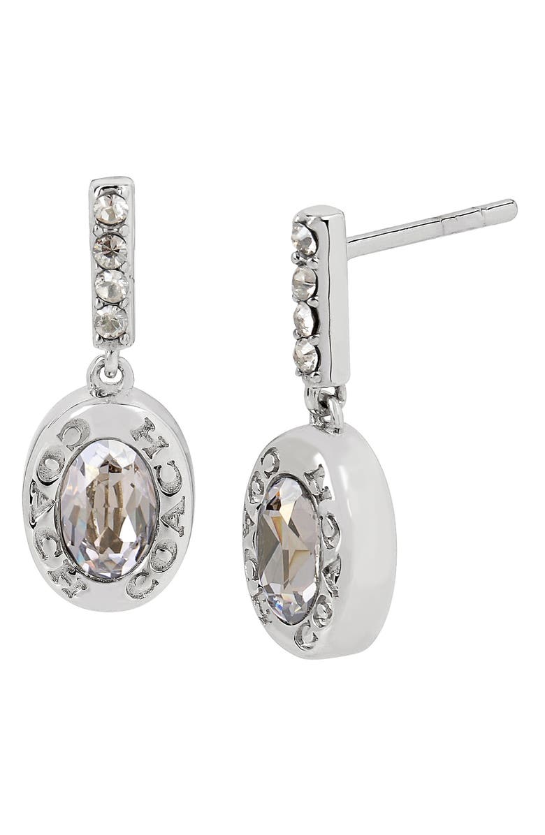 COACH Signature Crystal Drop Earrings, Main, color,