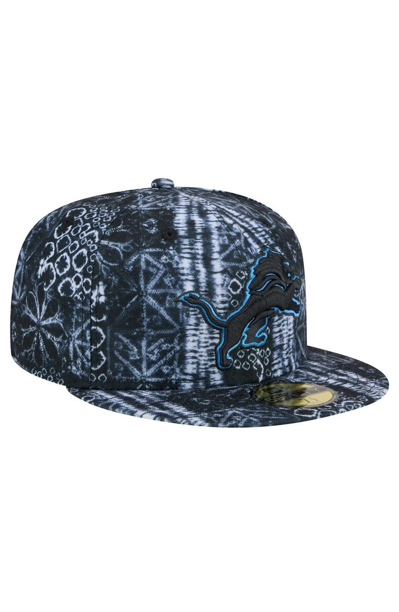 New Era Men's New Era Black Detroit Lions Shibori 59FIFTY Fitted Hat, Alternate, color, 