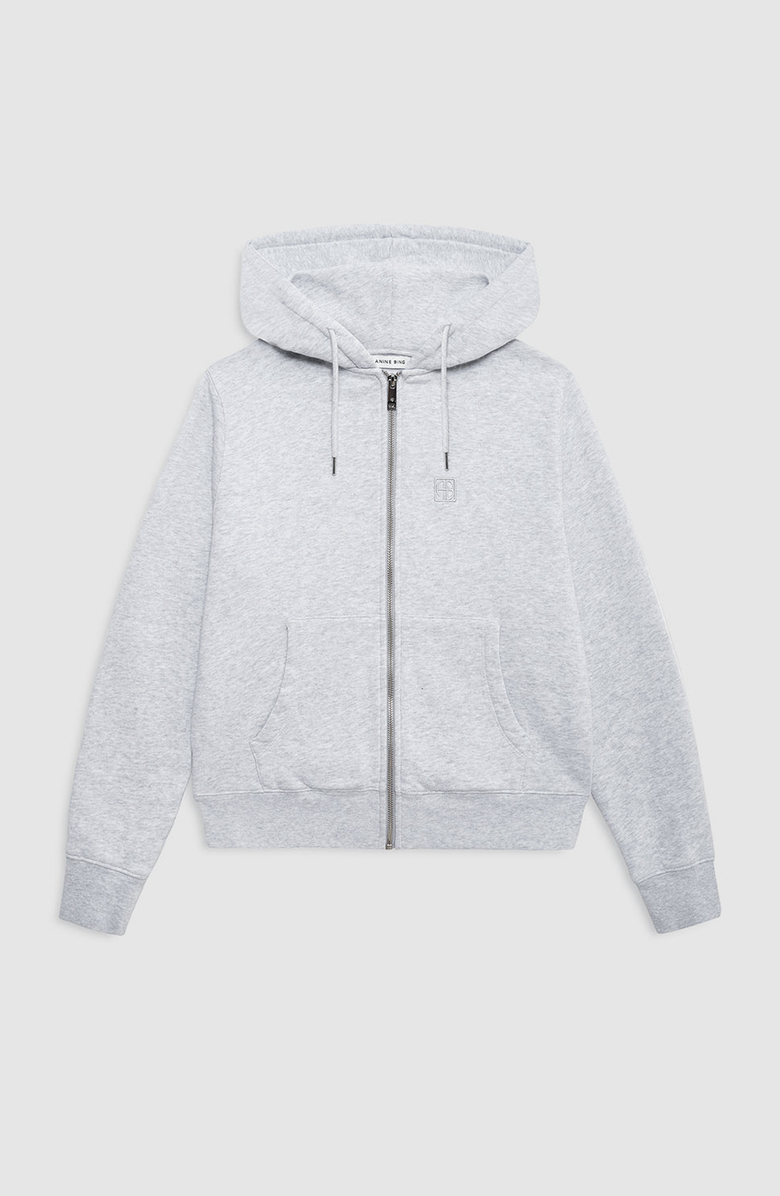ANINE BING Casper Zip Up Sweatshirt, Alternate, color, Grey Melange
