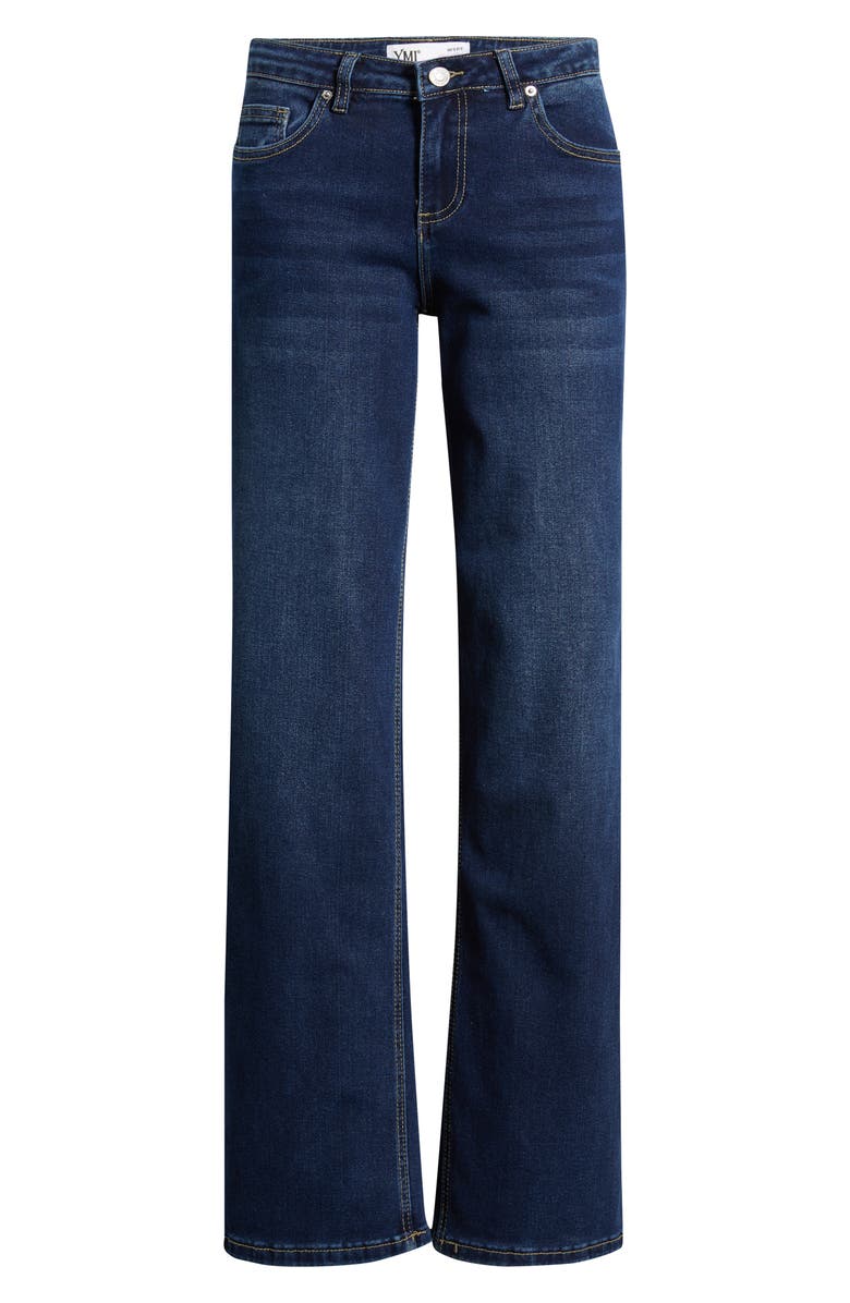 YMI Bella Star Pocket Wide Leg Jeans, Main, color, Dark Blue