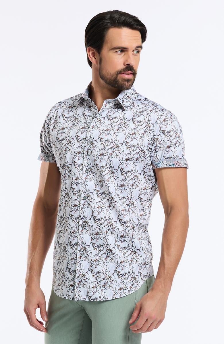 Robert Graham Rocco Short Sleeve Cotton Button-Up Shirt, Alternate, color,