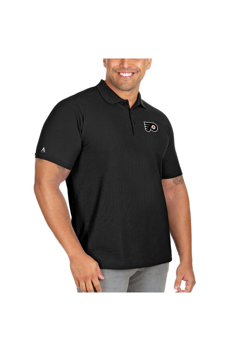 Men's Antigua Black Philadelphia Flyers Big & Tall Legacy Pique Polo, Alternate, color, Black