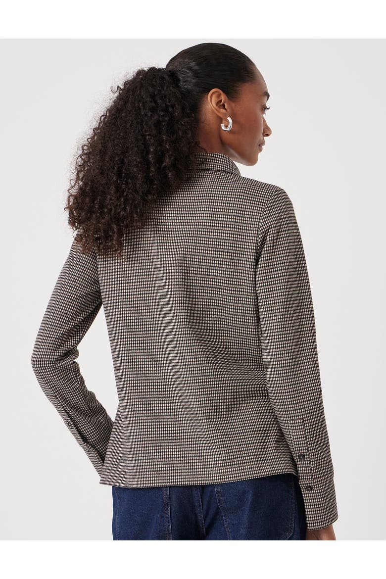 Fitted Check Jersey Shirt, Alternate, color, Brown Check