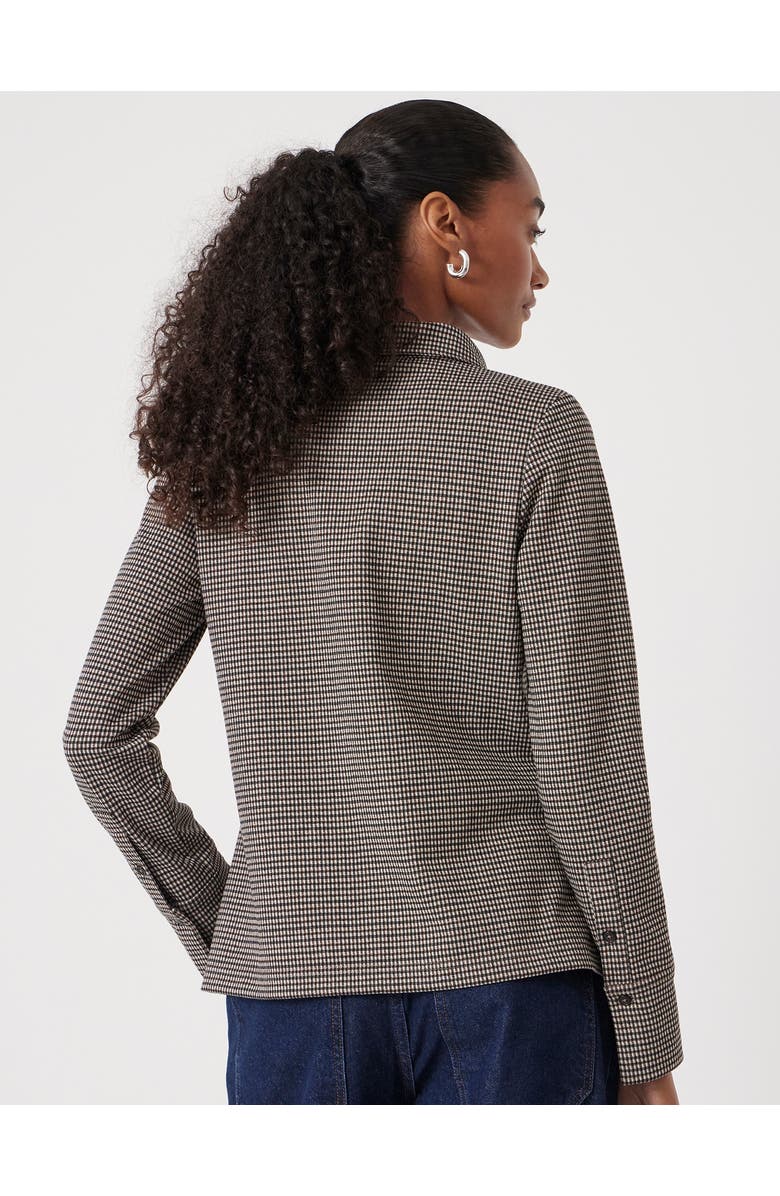 Hush Fitted Check Jersey Shirt, Alternate, color, Brown Check