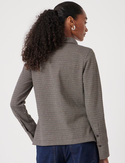 Hush Fitted Check Jersey Shirt In Brown