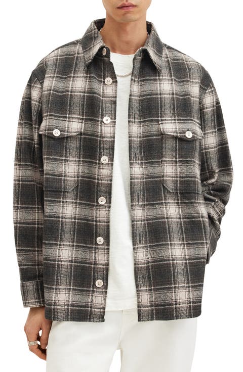 Hamlin Plaid Flannel Button-Up Shirt Jacket