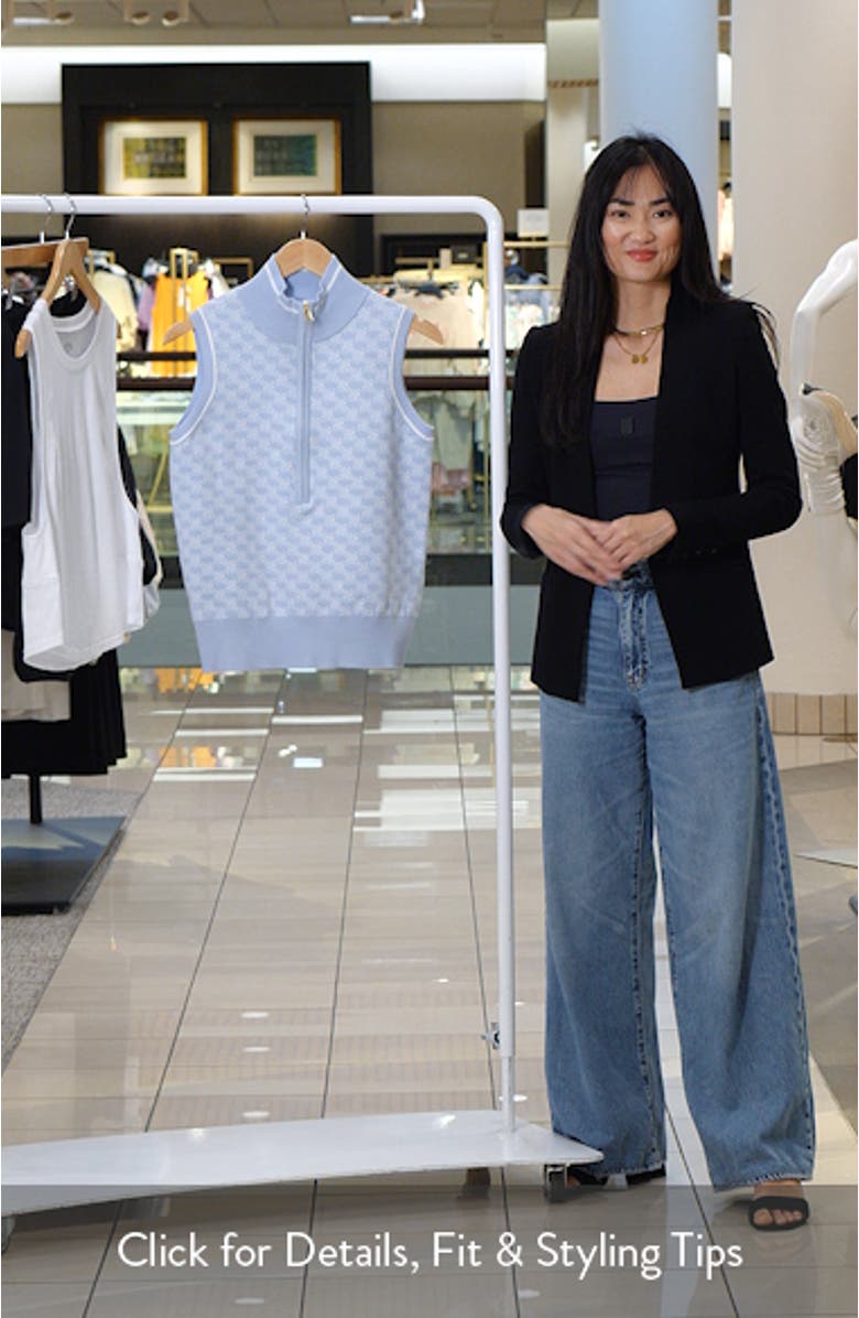 Vincent Sleeveless Half Zip Jacquard Sweater, sales video thumbnail