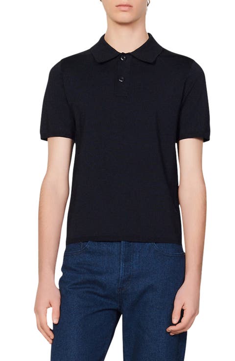 Short-sleeve knitted polo shirt