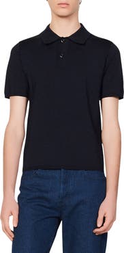SANDRO Short-sleeve knitted polo shirt
