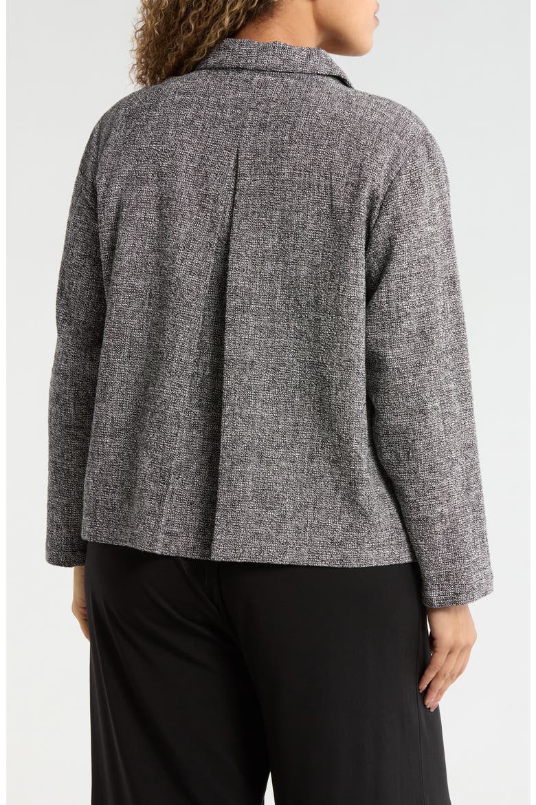 Classic Collar Stretch Organic Cotton Zip Jacket, Alternate, color, BLACK/ WHITE