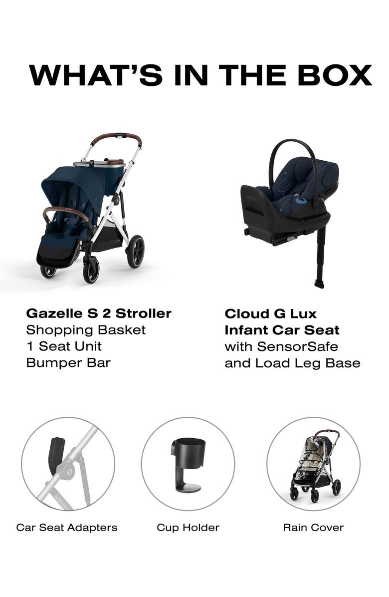 CYBEX Gazelle S Stroller & Cloud G Lux Comfort Extend SensorSafe<sup>™</sup> Car Seat & Base, Alternate, color, 
