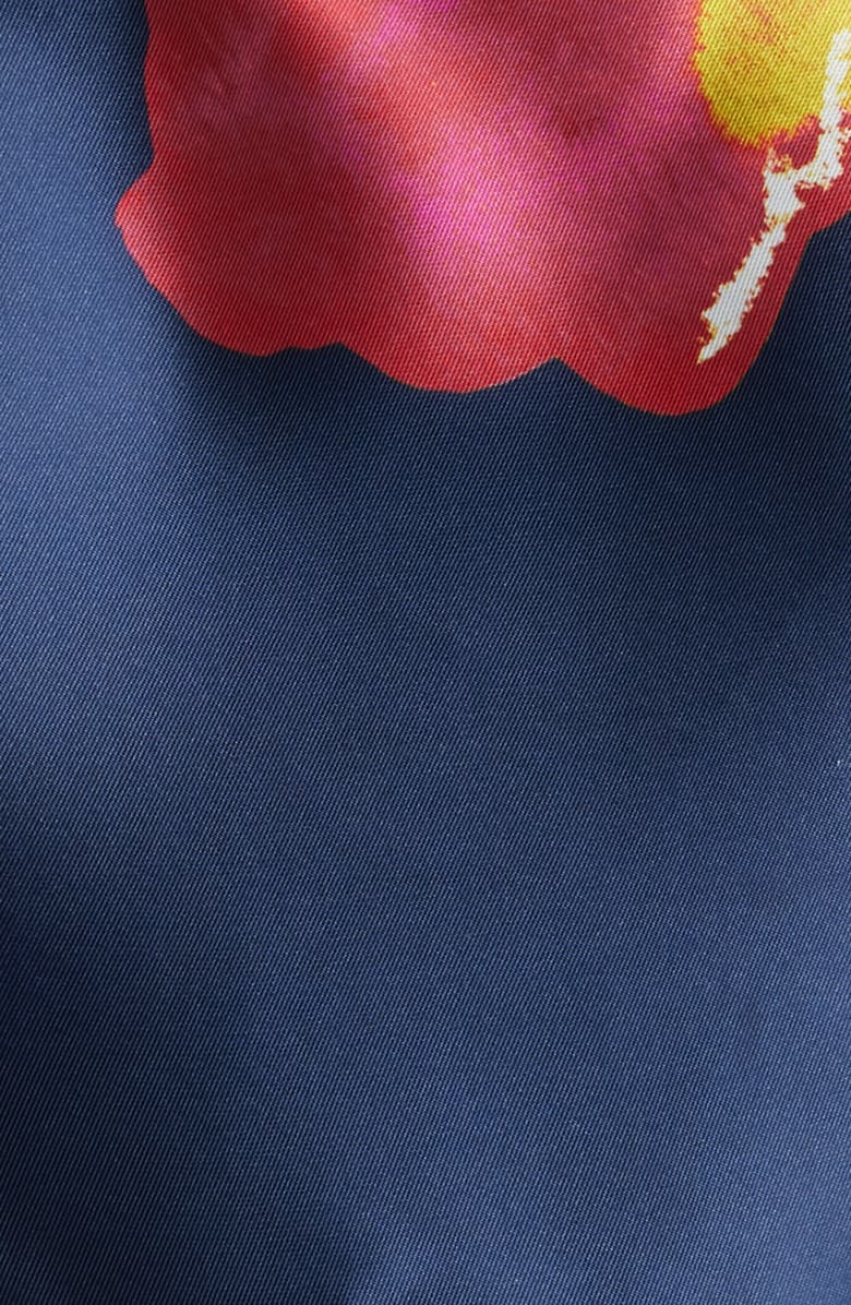 Hutch Shyloh Floral Mikado High-Low Gown, Alternate, color, Navy/ Raspberry Watercolor