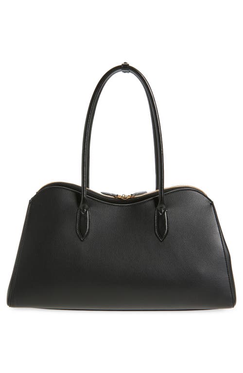 Stella Mccartney Black Synthetic Leather Ryder Shopping Bag In Black