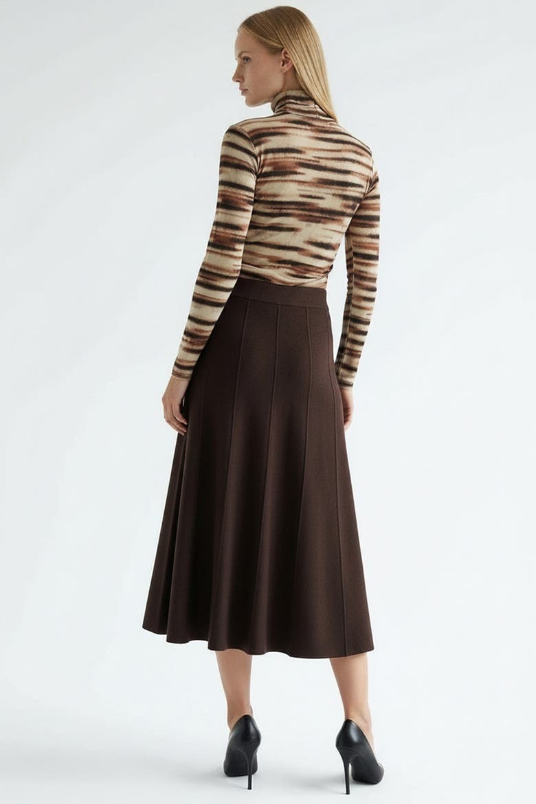 Creed High Waist Knit Midi Skirt, Alternate, color, BROWN
