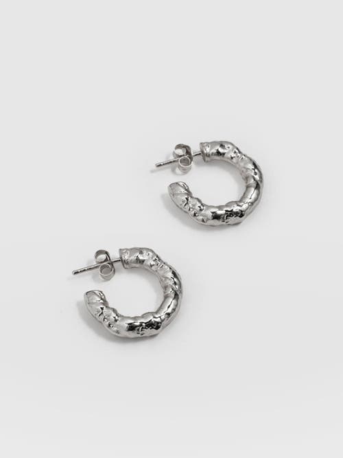 Saint And Sofia Saint + Sofia Molten Hoop Earrings In Silver