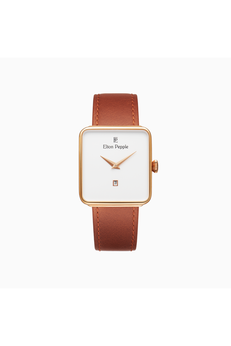 Women's Classic Oakton - Edgewater, 32mm, Main, color, Eggshell White/Brown/Rose Gold