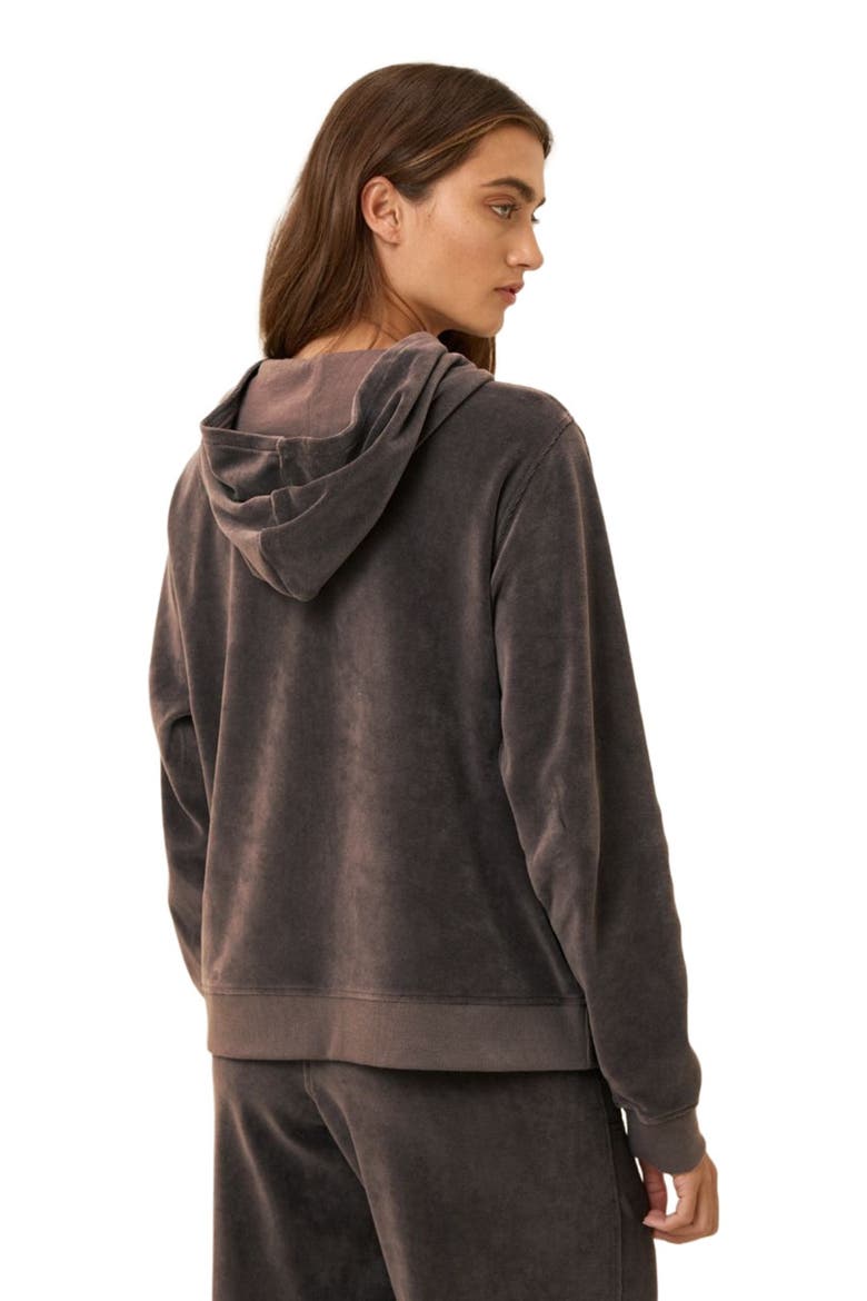 Organic Cotton Pure Velour Zip Hoodie, Alternate, color, Graphite
