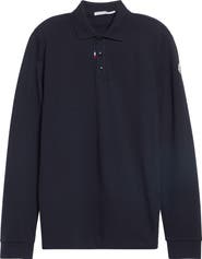 Moncler Long Sleeve Cotton Piqué Polo