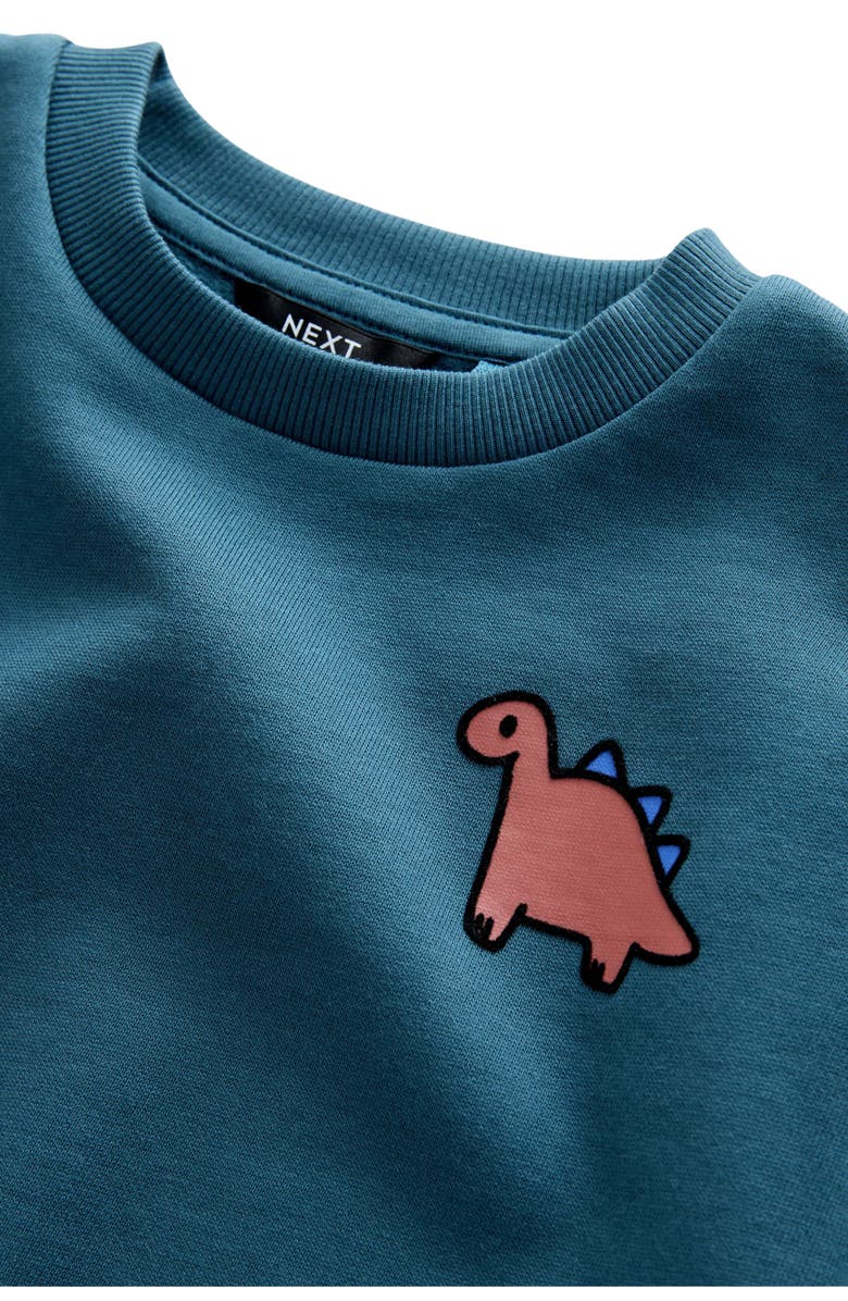 NEXT Kids' Dino Camp Cotton Graphic Sweatshirt, Alternate, color, Blue