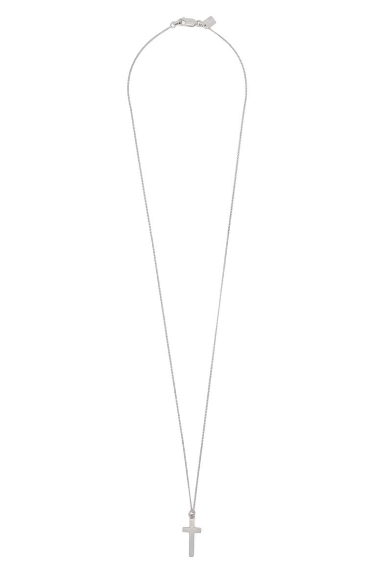 Gabe Cross Pendant Necklace, Main, color, WARM SILVER