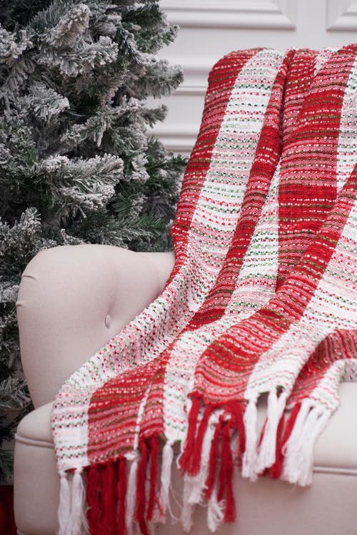C & F Home C&f Home Christmas Woven Mélange Throw Blanket In Red