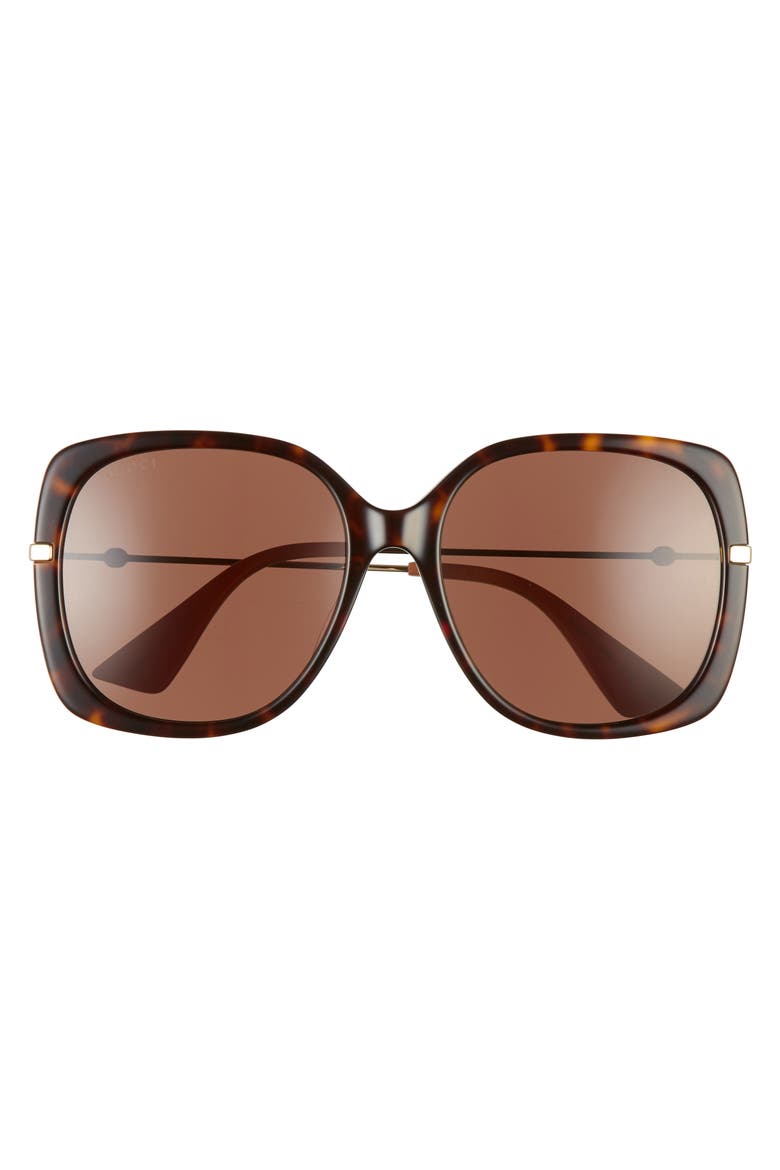 57mm Square Sunglasses, Alternate, color, HAVANA