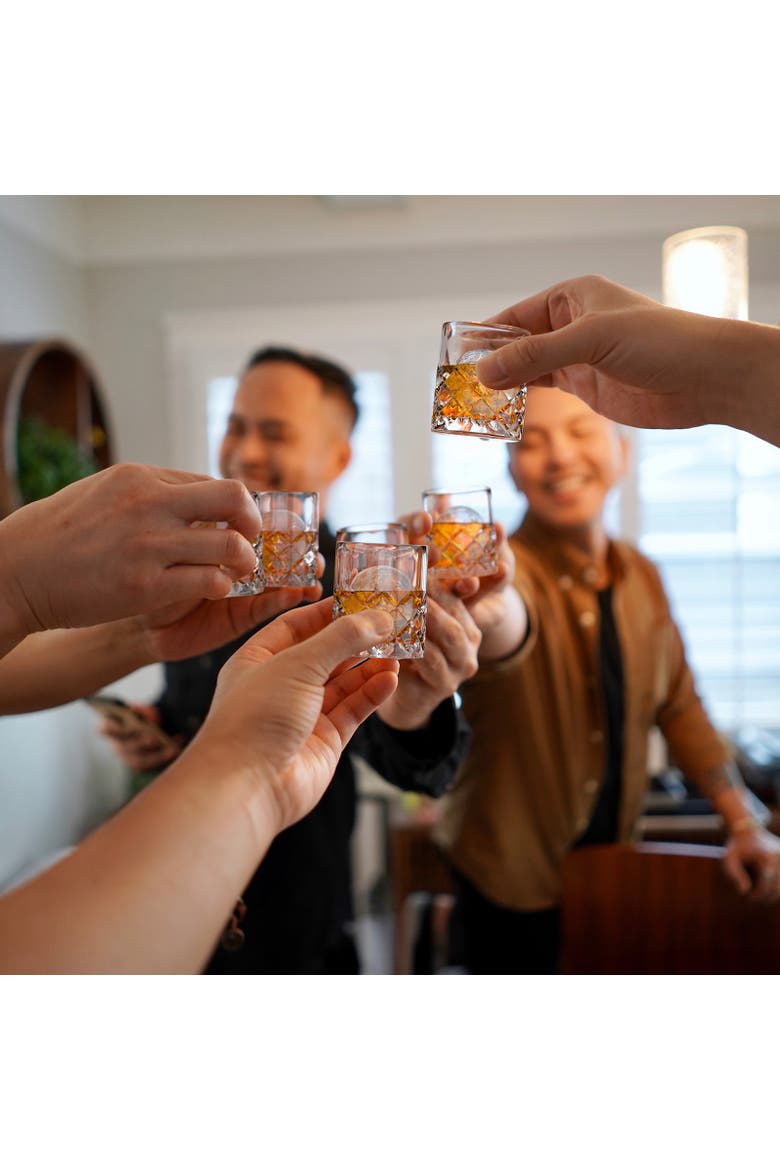 Yarai Shiver Ice Ball Shots - 4 Glasses with Ice Ball Tray, Alternate, color, White