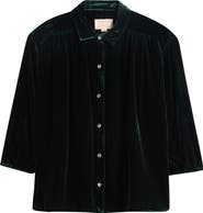 Marine Layer Bella Oversize Velvet Button-Up Shirt