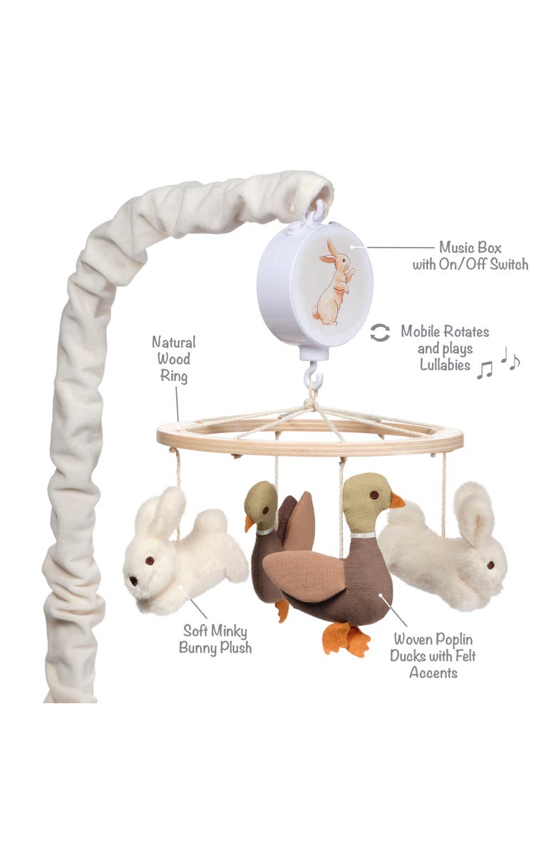Lambs & Ivy Signature Bunny Hop Musical Baby Crib Mobile Soother Toy, Alternate, color, Cream