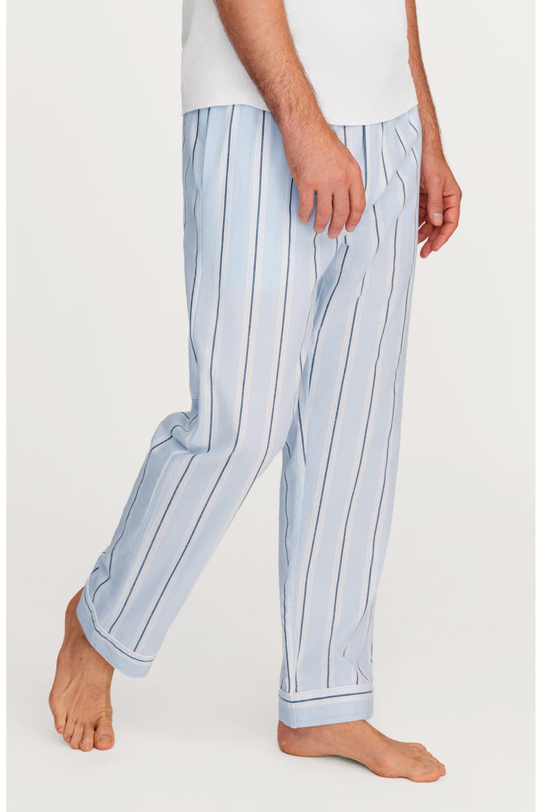 Stripe Cotton Twill Pajama Pants, Alternate, color, BLUE