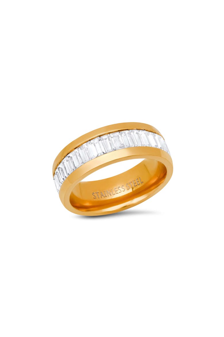 Men's Crystal Band Ring, Main, color, GOLD/ BLACK