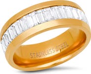 STEELTIME Men's Crystal Band Ring