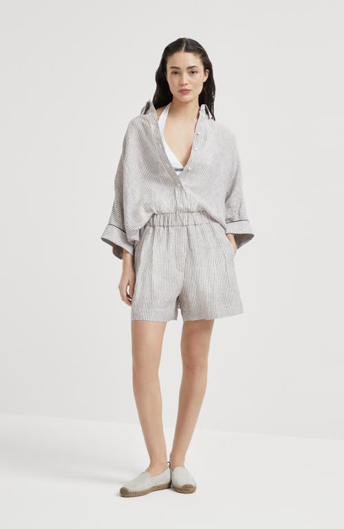 Brunello Cucinelli Striped Baggy Shorts