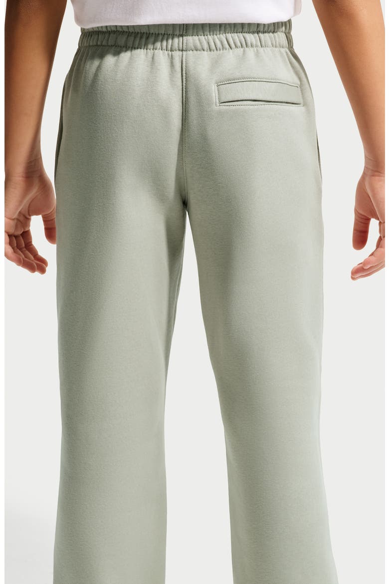 Kids' French Terry Wide Leg Pants, Alternate, color, SPRUCE FOG/ WHITE