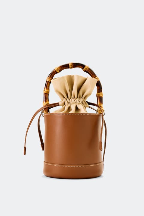 SIMON MILLER Tiki Leather Mini Bag - Chestnut