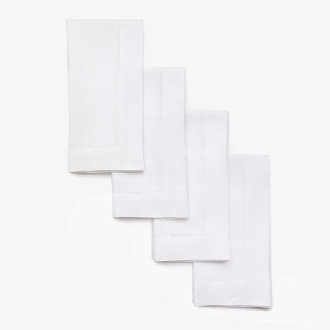 Linen Dinner Napkins - Classic Hemstitch, 20" x 20" Inch