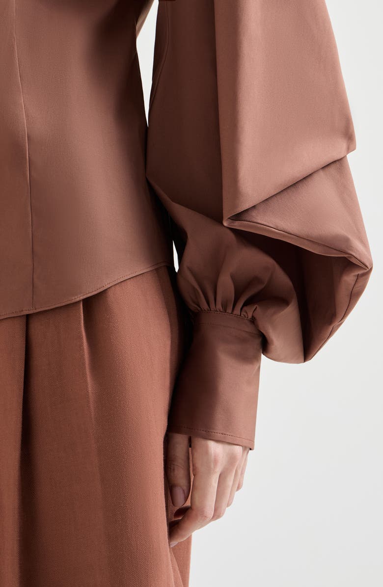 Brunello Cucinelli Stretch poplin shirt with monili, Alternate, color, Red