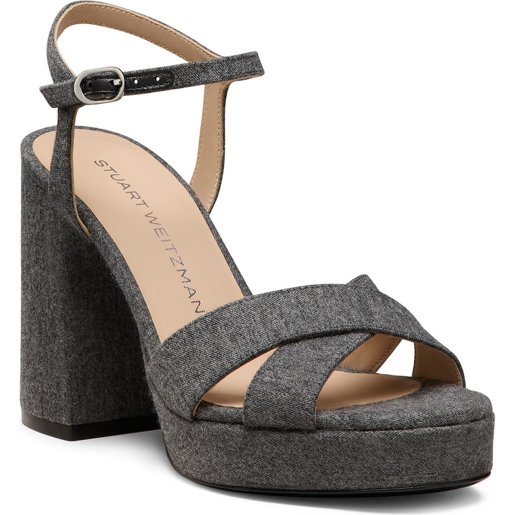 Stuart Weitzman Dayna Platform Sandal In Gray