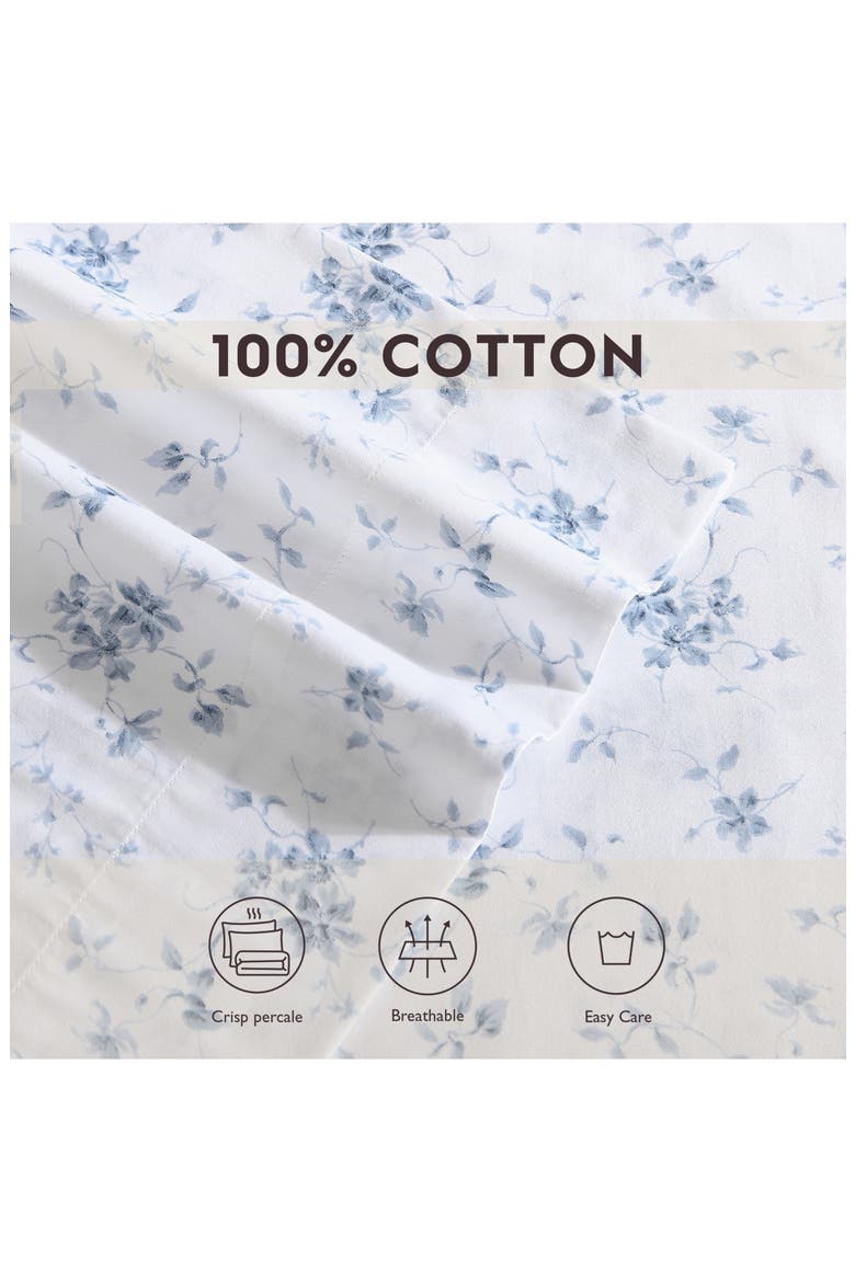 Garden 300 Thread Count Cotton Set of 2 Pillowcases, Alternate, color, BLUE