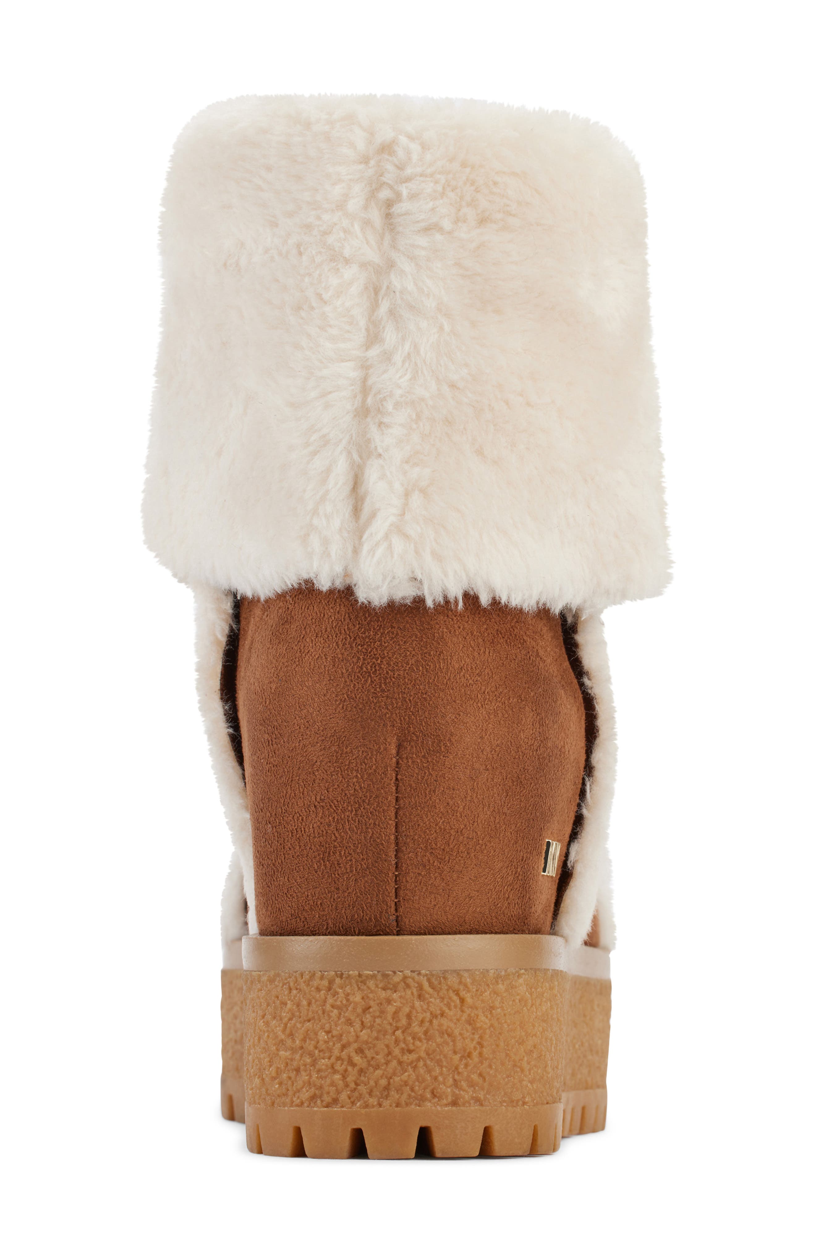DKNY Sancia Faux Fur Lined Platform Boot, Alternate, color, Cognac/ Natural