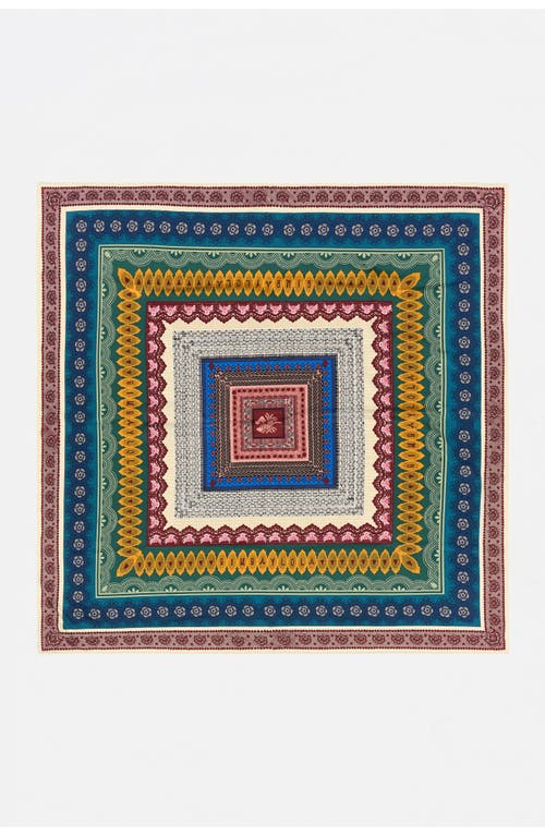 Bimba Y Lola Patterned-border Square Scarf In Multi