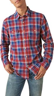 Lucky Brand Mesa Plaid Cotton Flannel Button-Up Shirt