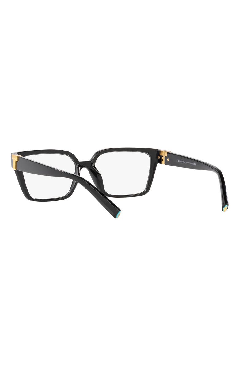 Tiffany & Co. 53mm Rectangular Optical Glasses, Alternate, color, Black