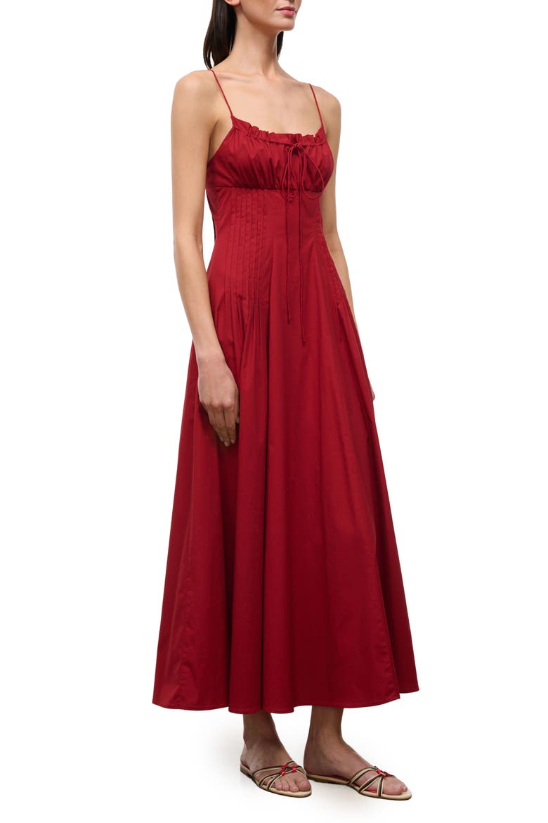 Margi Sleeveless Stretch Cotton Maxi Dress, Alternate, color, ROUGE