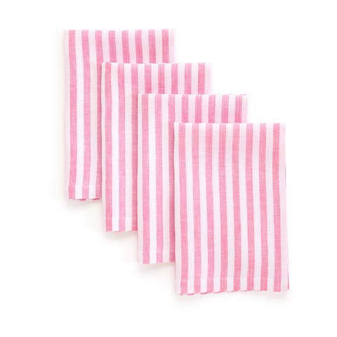 Linen Dinner Napkins - Amalfi Stripe, 20" x 20" Inch