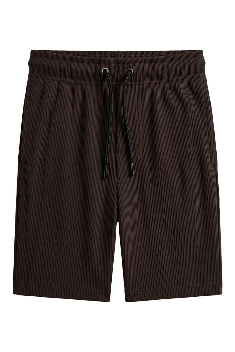 Richie Ribbed Drawstring Shorts, Alternate, color, CHOCOLATE