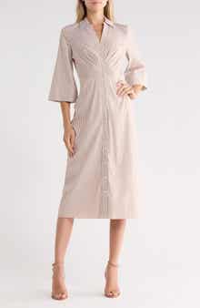 Haydon Striped Twist Front Cotton Midi Dress